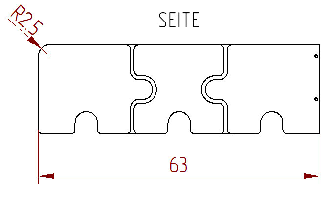 Technische Zeichnung des Schutzgitters in Puzzle-Form